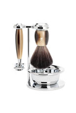 Muhle Scheerset Vivo 4-delig - Hoornbruin - Saf. Razor