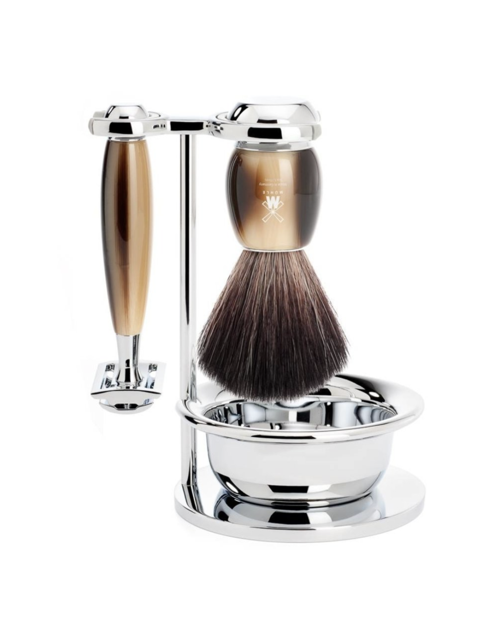 Muhle Scheerset Vivo 4-delig - Hoornbruin - Saf. Razor