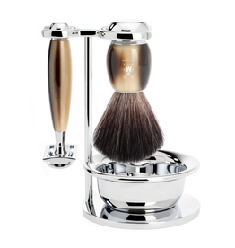 Muhle Scheerset Vivo 4-delig - Hoornbruin - Saf. Razor