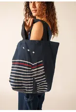 Saint James Tote Bag Pull Marine/Ecru