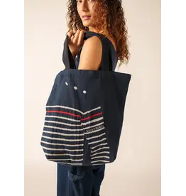 Saint James Tote Bag Pull Marine/Ecru