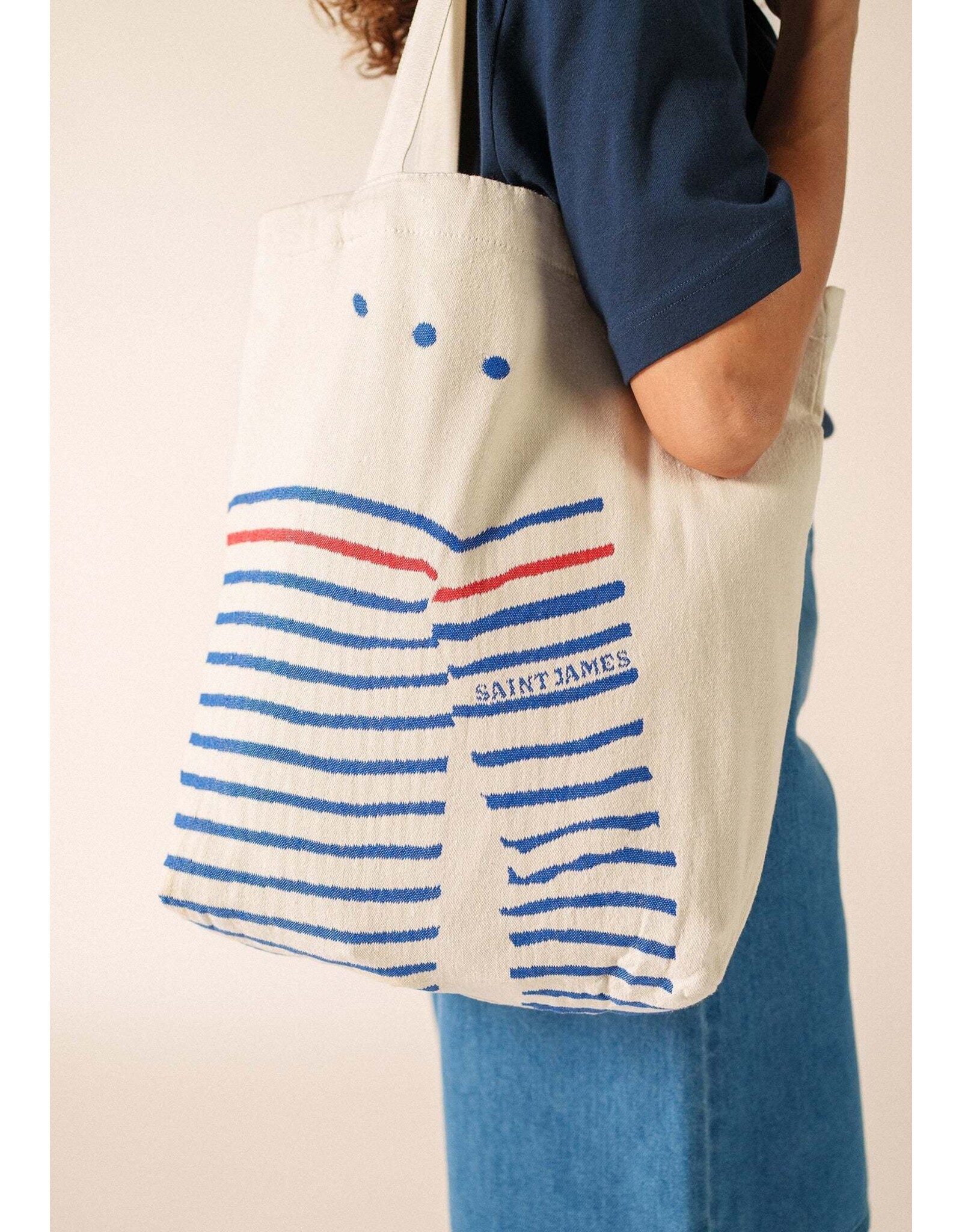 Saint James Tote Bag Pull Ecru/Gitane