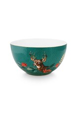 Pip Studio Winter Wonderland Schaal/Kom Groen met hert 18 cm