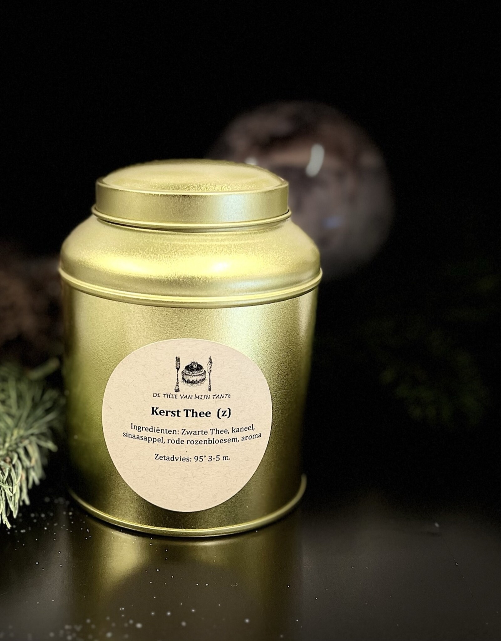 Kerst Thee in gouden blik