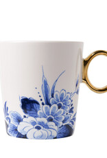 Heinen Delfts Blauw Mok Bloemenrand