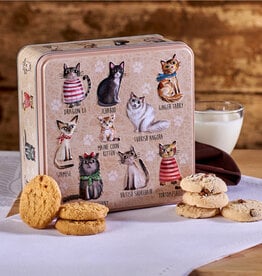 Geschenkblik "Cats in jumpers"  gevuld met Engelse koekjes