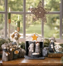 Sjaal met Verhaal Kerststal - Naturel