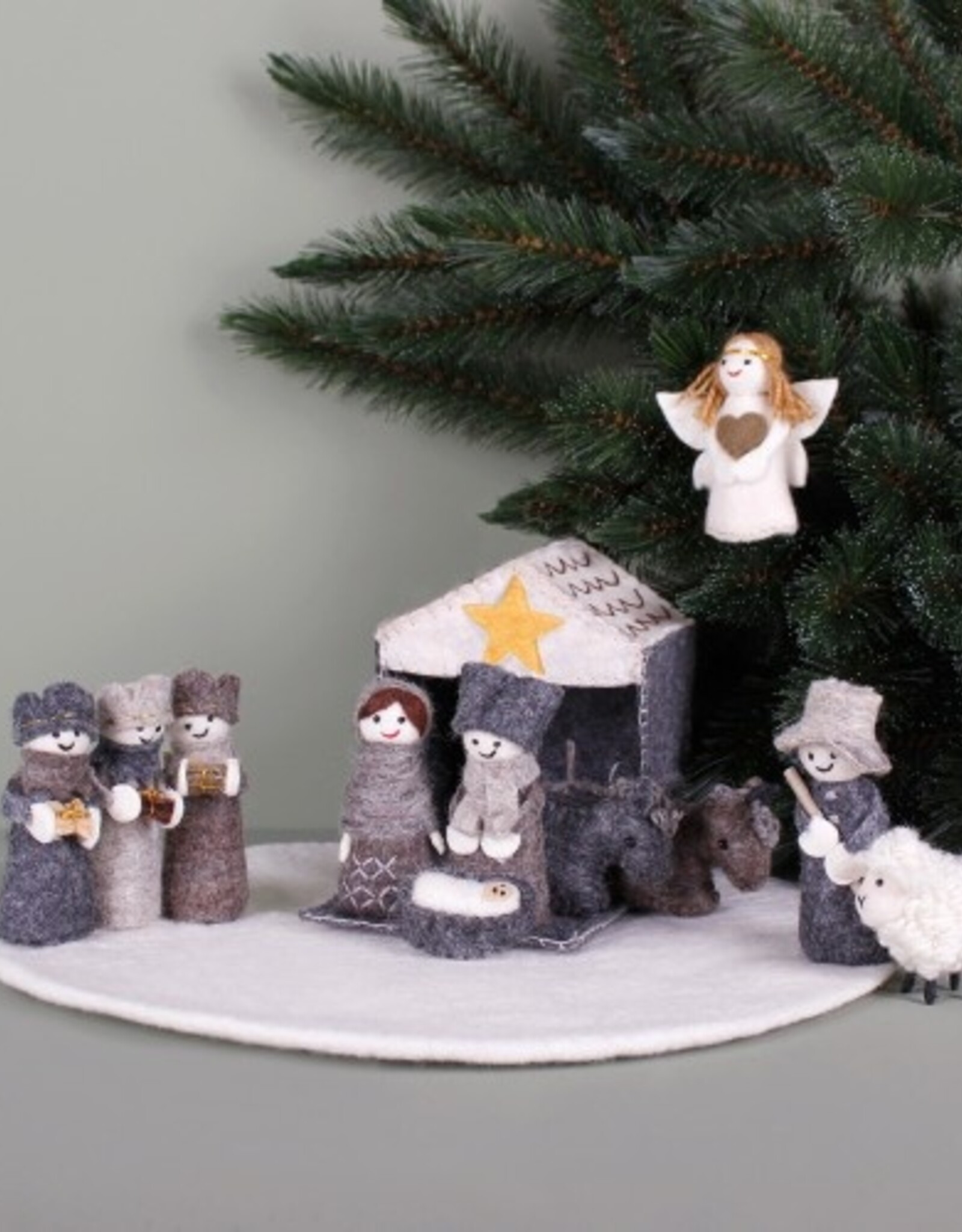 Sjaal met Verhaal Kerststal - Naturel