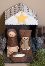 Sjaal met Verhaal Kerststal - Bruin