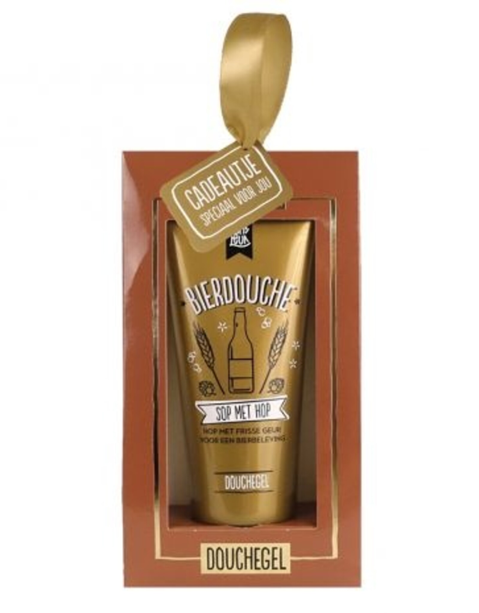Cadeaupakket met bierdouche, bier en notenmix