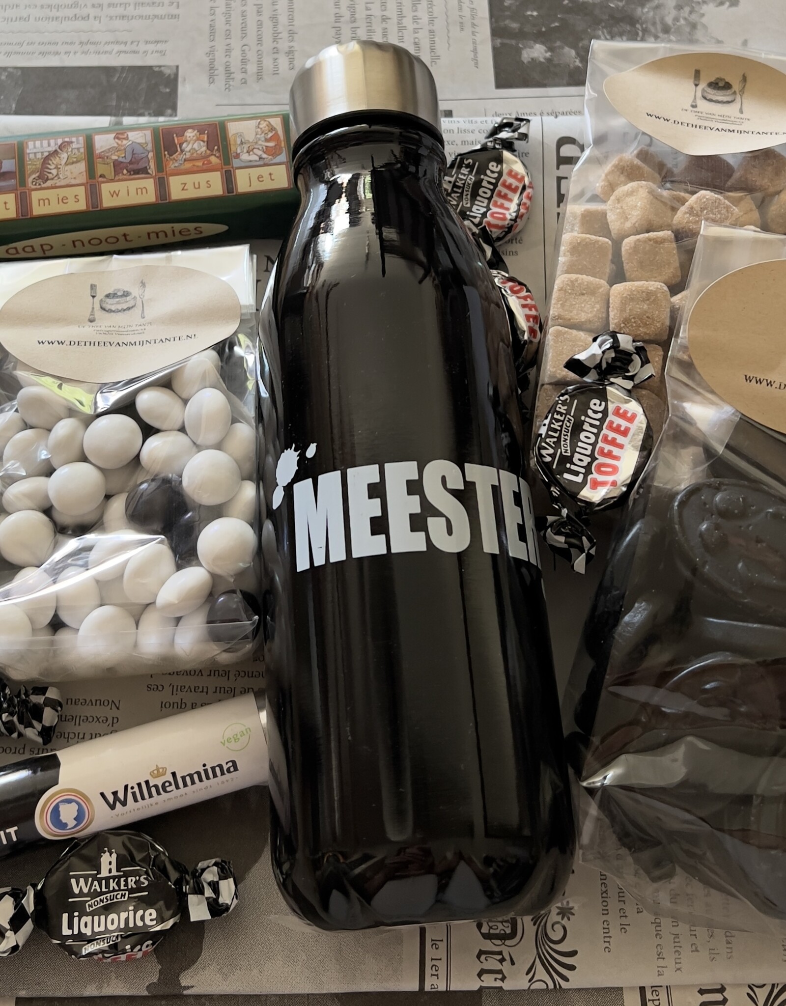 Voor de Meester - Aap Noot Mies Snoeppakket met waterfles