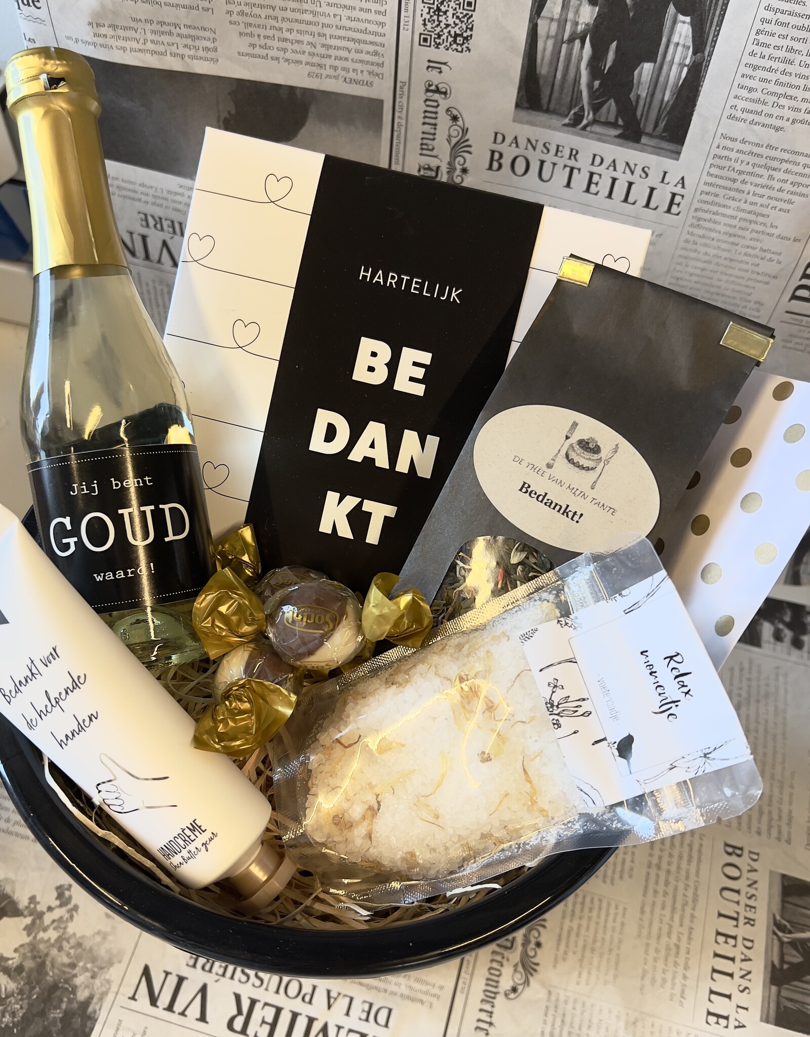 Bedankt - cadeaupakket in emmer - Jij bent een topper