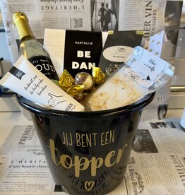 Bedankt - cadeaupakket in emmer - Jij bent een topper