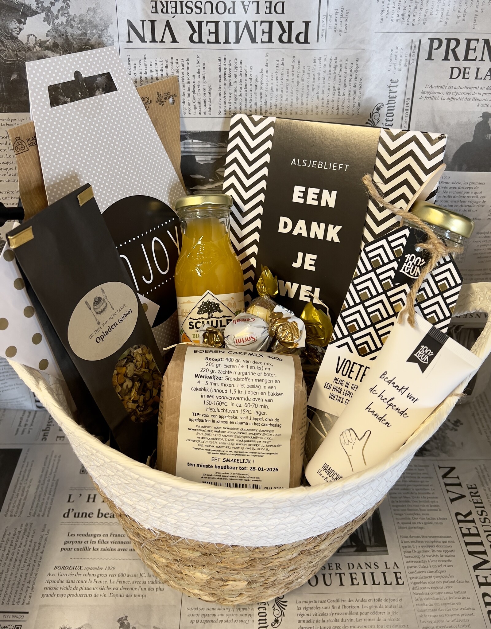 Cadeaupakket  in mand - Bedankt