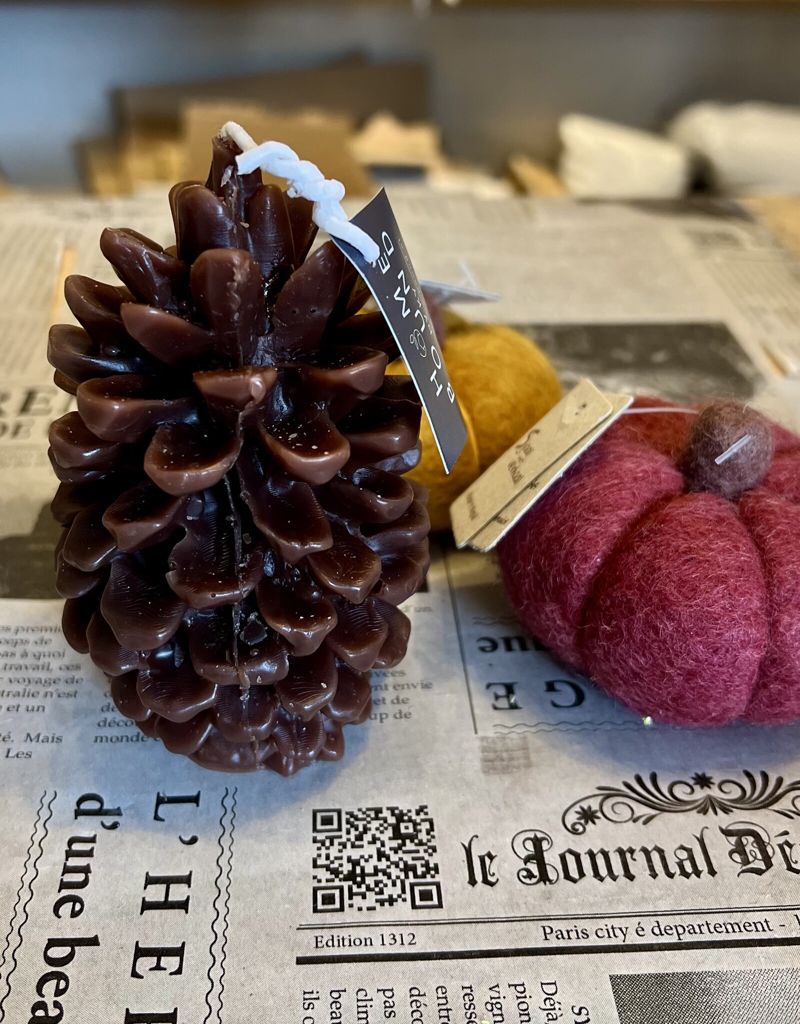Kaars Dennenappel - Bruin