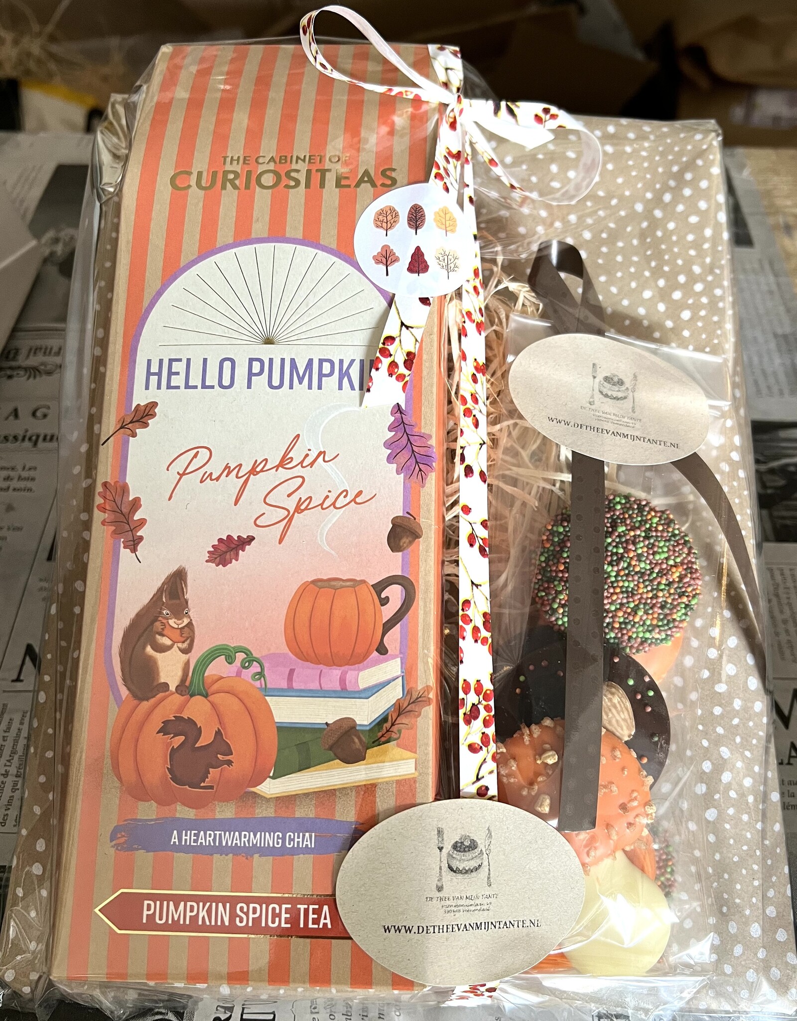 Herfstpakketje pumpkin spice en herfstchocolade