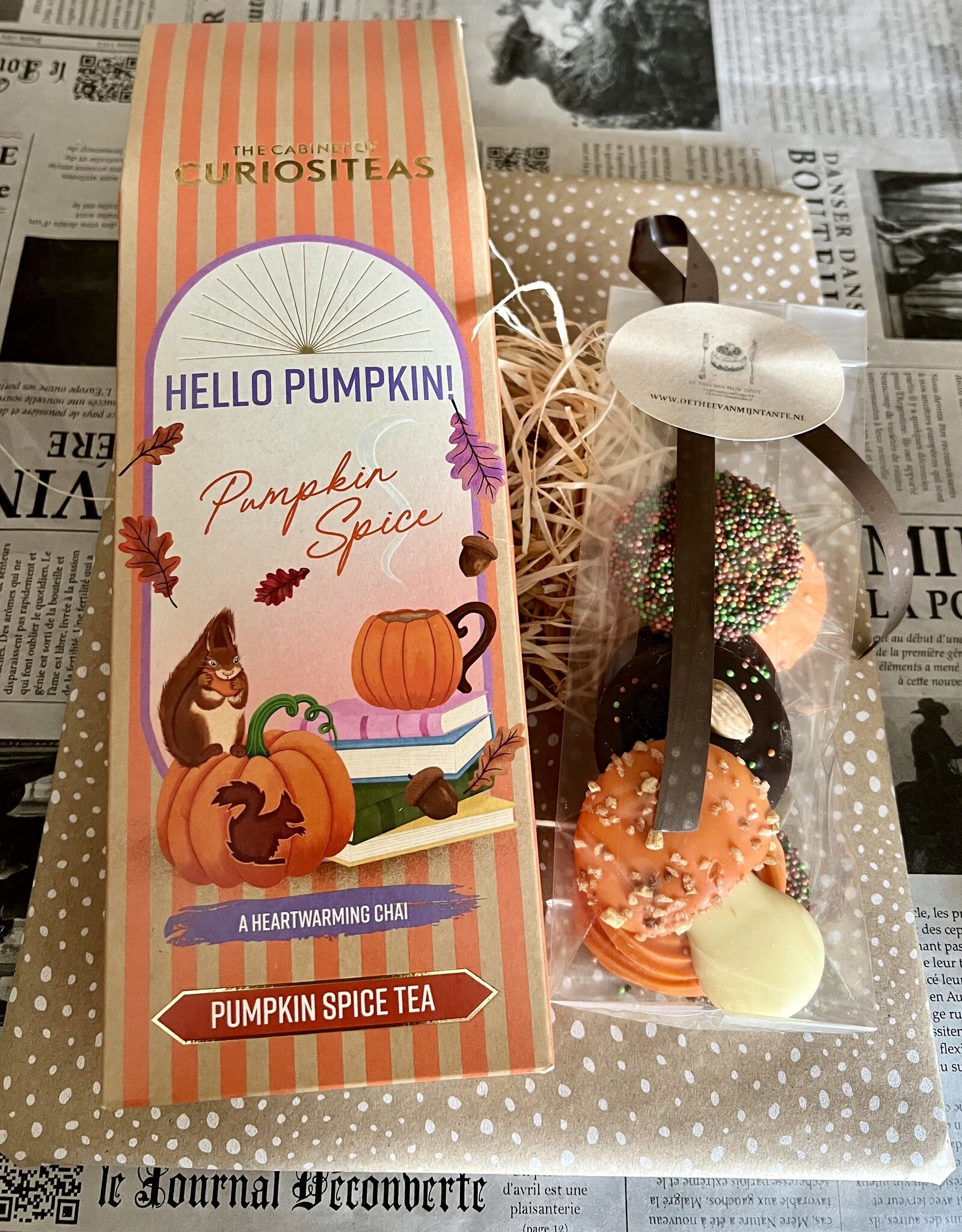 Herfstpakketje pumpkin spice en herfstchocolade