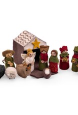 Sjaal met Verhaal Kerststal - Rood Groen