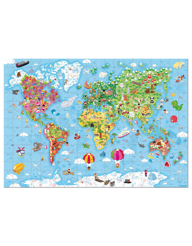 Janod Puzzel - Wereld Giant (300 Stukjes)