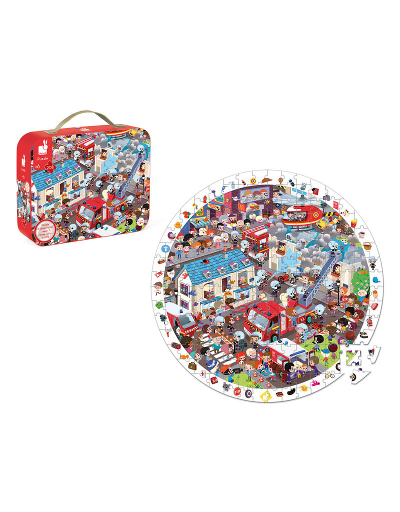 Janod Zoekpuzzel - Brandweer (208 Stukjes)