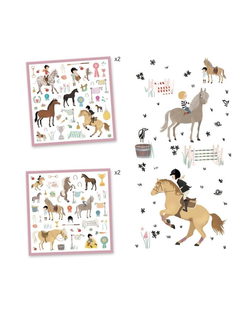 Djeco 160 Stickers Paarden