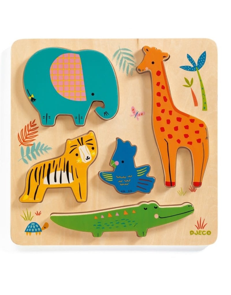 Djeco Houten Puzzel Jungledieren - Woodyjungle