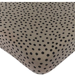 Mies & Co Fitted sheet toddler bed bold dots dark brown