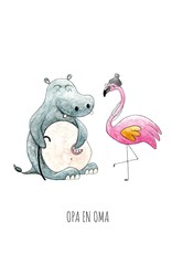 Juulz Illustrations & Design Gevouwen Kaart - Opa en Oma