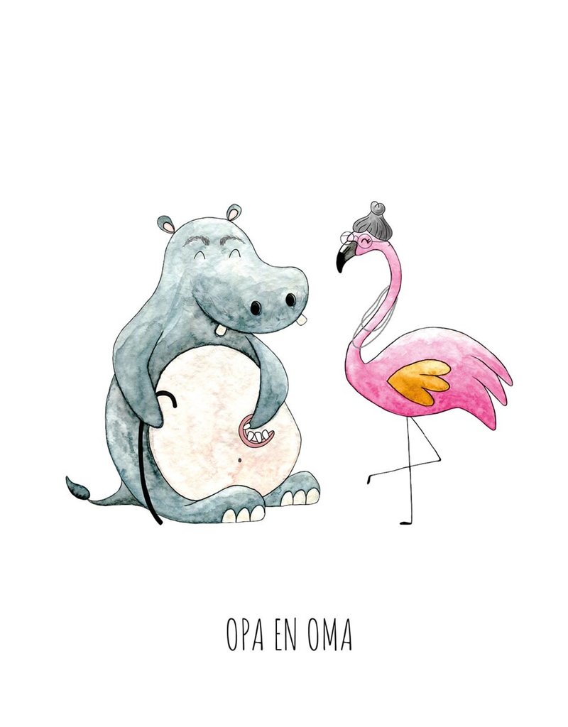 Juulz Illustrations & Design Gevouwen Kaart - Opa en Oma