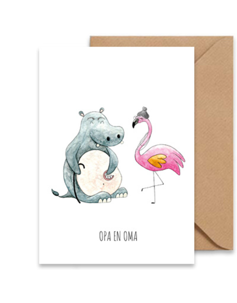 Juulz Illustrations & Design Gevouwen Kaart - Opa en Oma