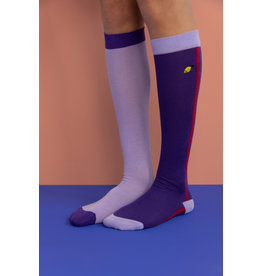 Sticky Lemon Knee high socks -colourblocking- lobby purple + moustafa purple