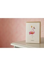 Juulz Illustrations & Design Gevouwen kaart - Feestbeest flamingo