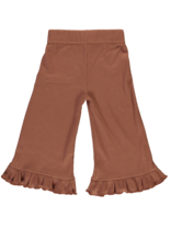Pexi Lexi Wide trouser with ruffle detail copper brown