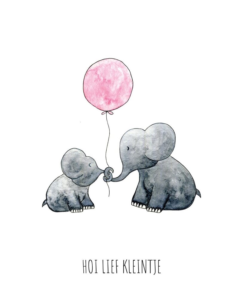 Juulz Illustrations & Design Gevouwen Kaart - Hoi Lief Kleintje