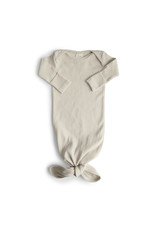 Mushie Ribbed Knotted Baby Gown Ivory