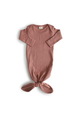 Mushie Ribbed Knotted Baby Gown Cedar
