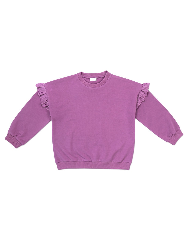 Petit Blush Sweater Ruffle Embroidery Mellow Mauve