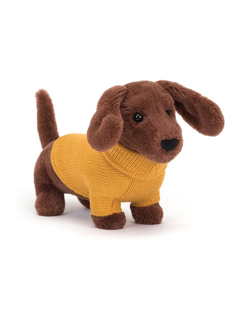 Jellycat Sweater Sausage Dog Yellow