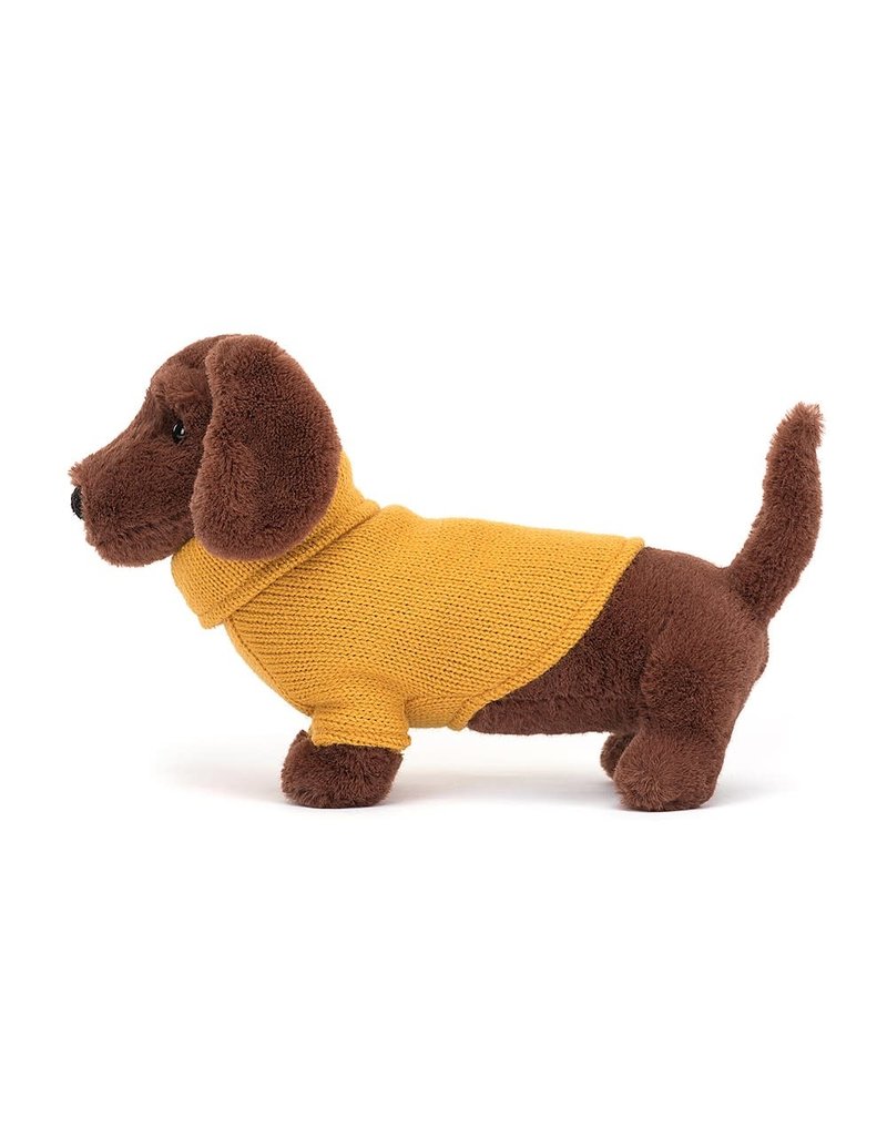 Jellycat Sweater Sausage Dog Yellow