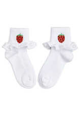 Mini Rodini Strawberries Lace Socks White