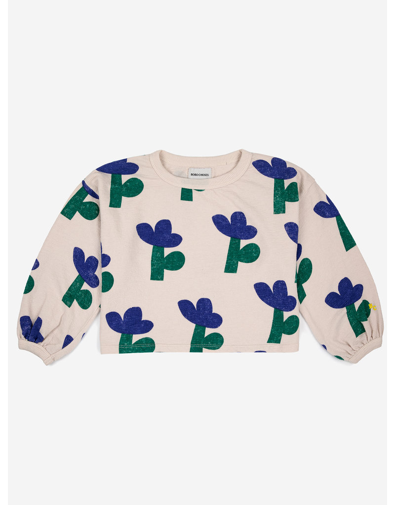 Bobo Choses Sea Flower All Over Cropped Sweatshirt