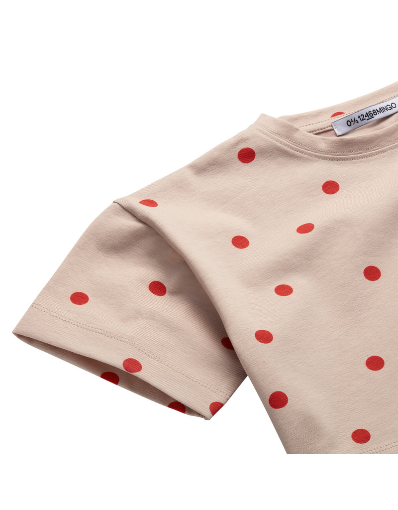 Mingo Cropped T-Shirt Coral Dot
