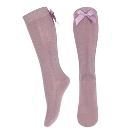 mp Denmark Sofia Knee Socks With Bow Elderberry 864