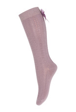 mp Denmark Sofia Knee Socks With Bow Elderberry 864