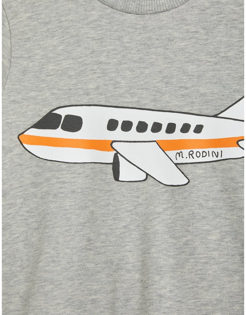 Mini Rodini Airplane ss Tee Grey Melange