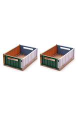 Liewood Weston Storage Box 2-Pack Small Garden Green Multi Mix