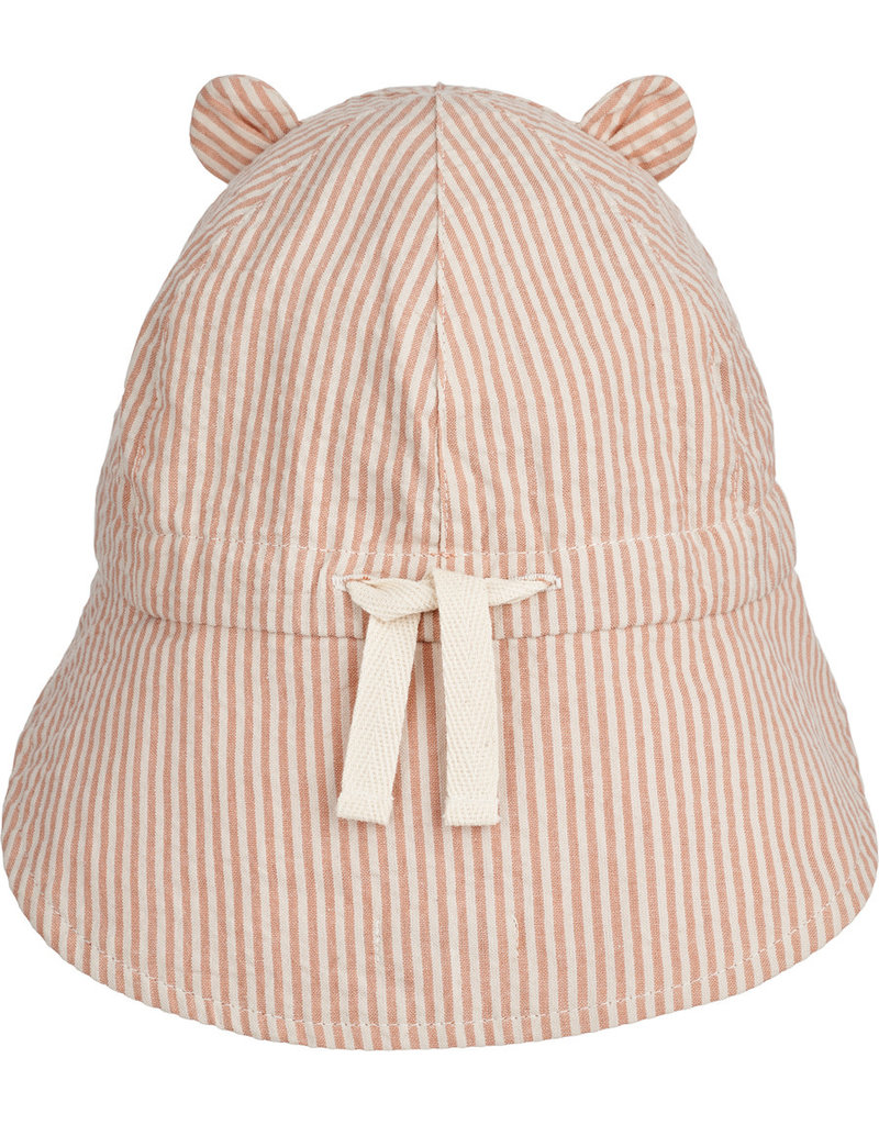 Liewood Gorm reversible seersucker sun hat Stripe Tuscany Rose