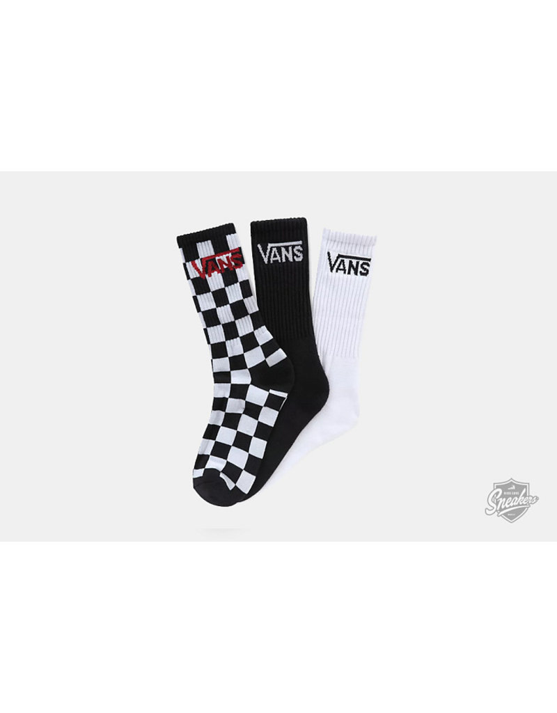 Vans Classic Crew 3-Pack Socks Maat 26-31 Black Checkerboard