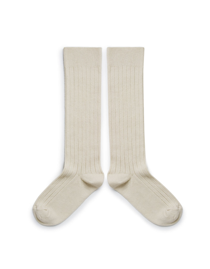 Collégien La Haute - Ribbed Knee-high Socks - Doux Agneaux