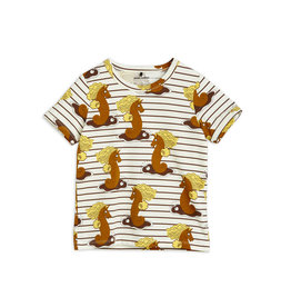 Mini Rodini Unicorn Seahorse aop SS Tee Brown